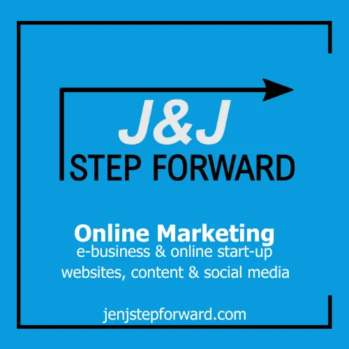 Logo met link naar website sponsor. J&J Step Forward. Online marketing: e-business en online start-up. We helpen met websites, content en social media. jenjstepforward.com